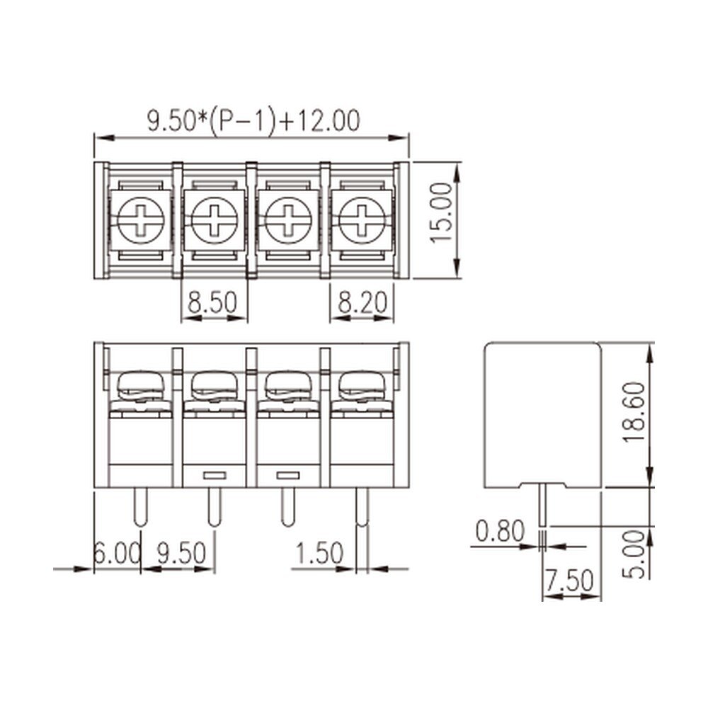 DT-4C-B01W-XX — Barrier terminal blocks , Screw connection
