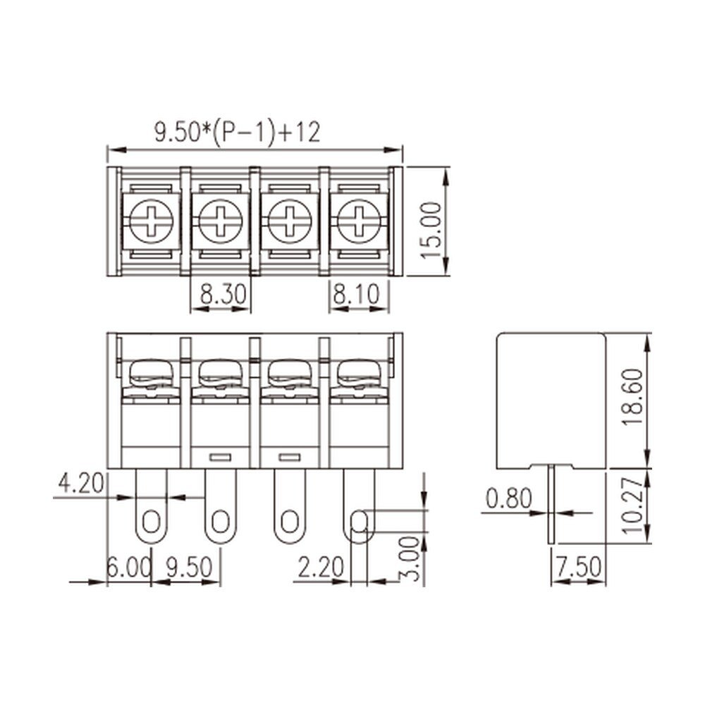 DT-4C-B02W-XX — Barrier terminal blocks , Screw connection
