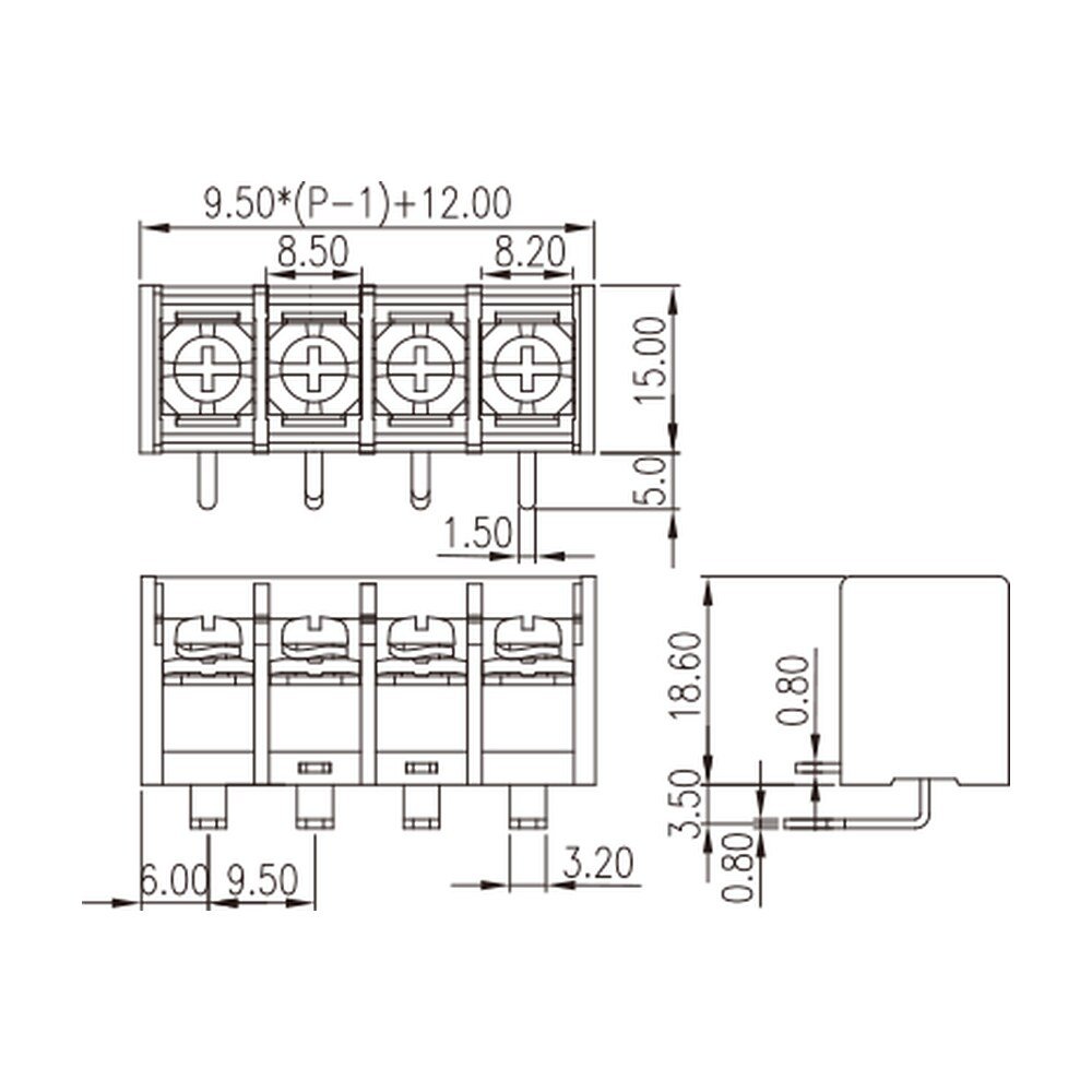 DT-4C-B14W-XX — Barrier terminal blocks , Screw connection