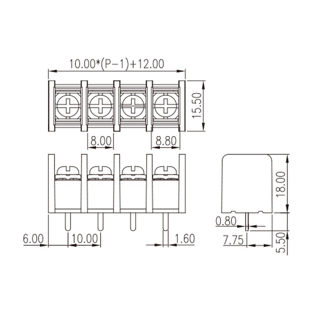 DT-55-B01W-XX — Barrier terminal blocks, Screw connection