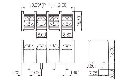 DT-55-B01W-XX — Barrier terminal blocks, Screw connection