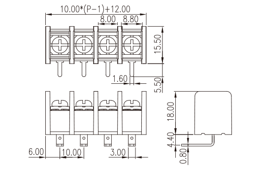 DT-55-B14W-XX — Barrier terminal blocks, Screw connection