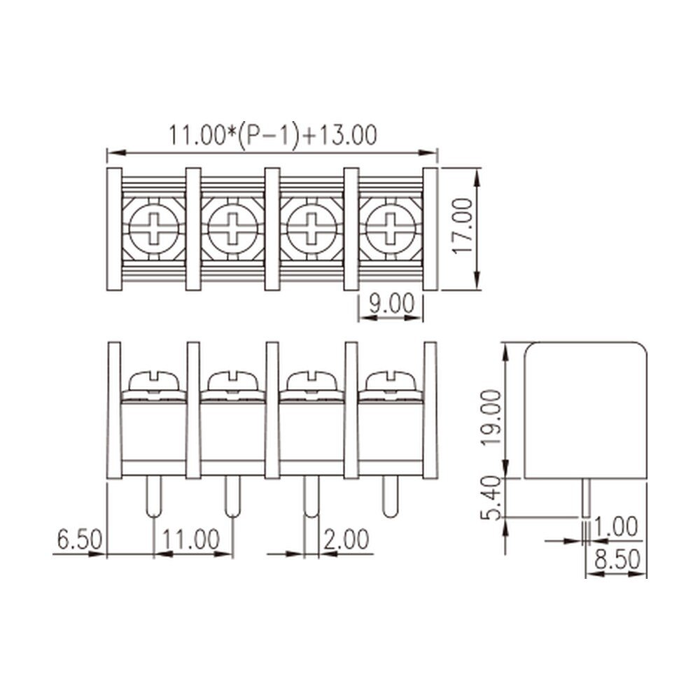 DT-65-B01W-XX — Barrier terminal blocks, Screw connection