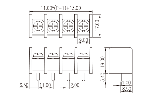 DT-65-B01W-XX — Barrier terminal blocks, Screw connection