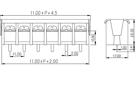 DT-65-C01W-XX — Barrier terminal blocks , Screw connection