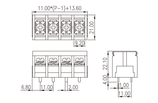 DT-66-C01W-XX — Barrier terminal blocks , Screw connection