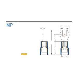 Fork Terminals — dimensioned outline drawing