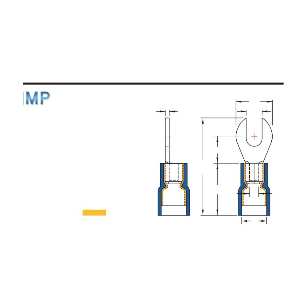 MR-AD Series — Fork Terminals (Vinyl-insulated, double crimp with easy-entry copper sleeve)