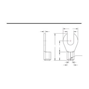 Fork Terminals — dimensioned outline drawing