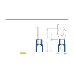 Fork Terminals — dimensioned outline drawing