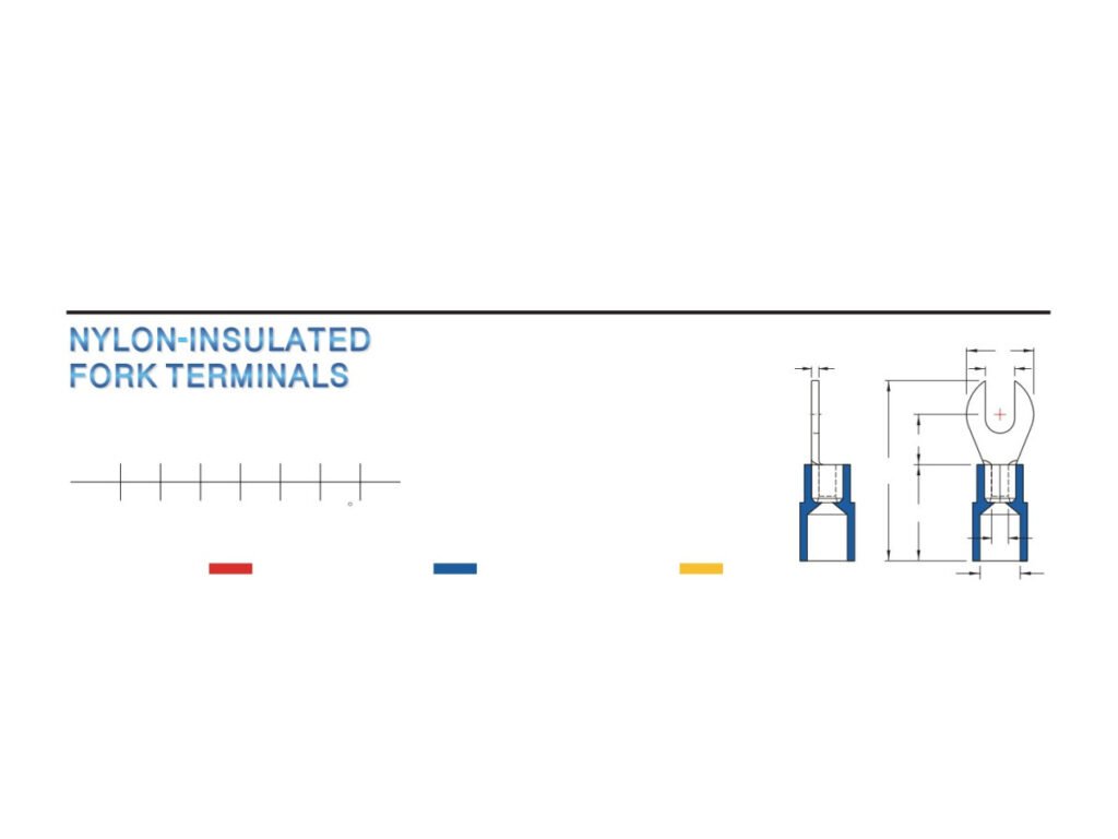 MR-ANY Series — Fork Terminals (Nylon-insulated, single crimp)