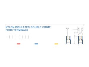 Fork Terminals — dimensioned outline drawing