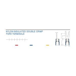Fork Terminals — dimensioned outline drawing