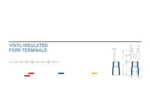 MR-AVB Series — Fork Terminals (Vinyl-insulated, single crimp, brazed seam)