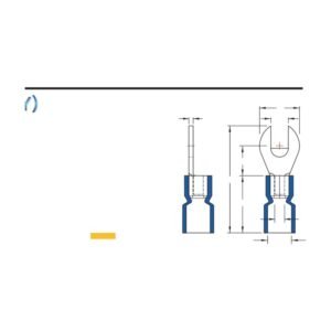 Fork Terminals — dimensioned outline drawing