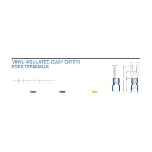 Fork Terminals — dimensioned outline drawing