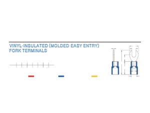 Fork Terminals — dimensioned outline drawing