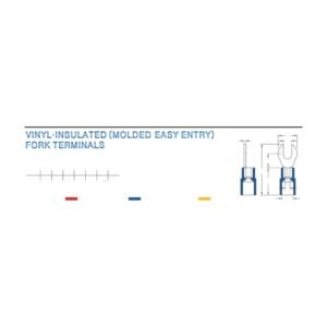 Fork Terminals — dimensioned outline drawing