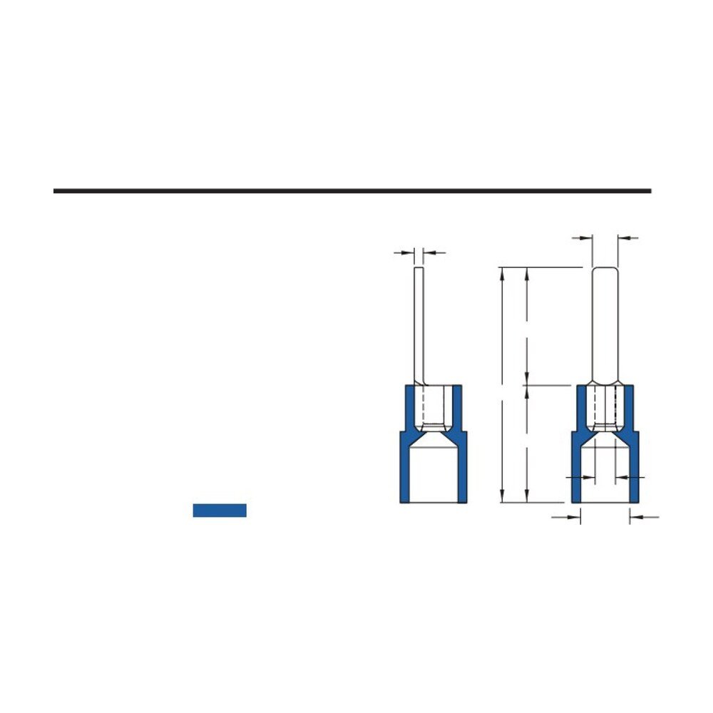 MR-DBNYBL Series — Blade Terminals (Nylon-insulated, single crimp, brazed seam, long tongue)