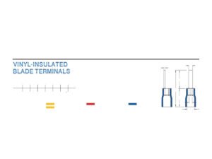 Blade Terminals — dimensioned outline drawing