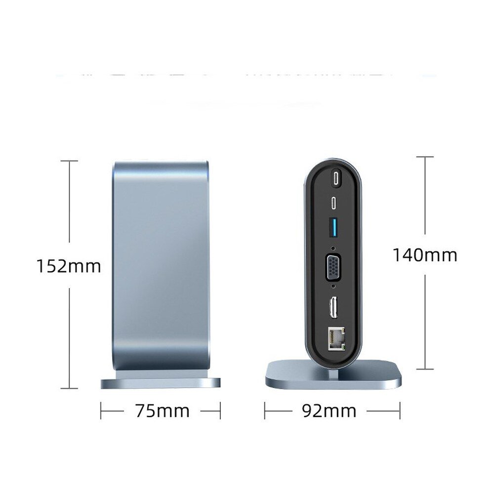 USB-C Hub 12-in-1 Vertical Multifunction Docking Station - MR-DOCK-01