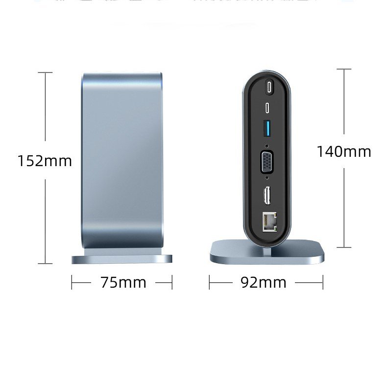 USB-C Hub 12-in-1 Vertical Multifunction Docking Station - MR-DOCK-01