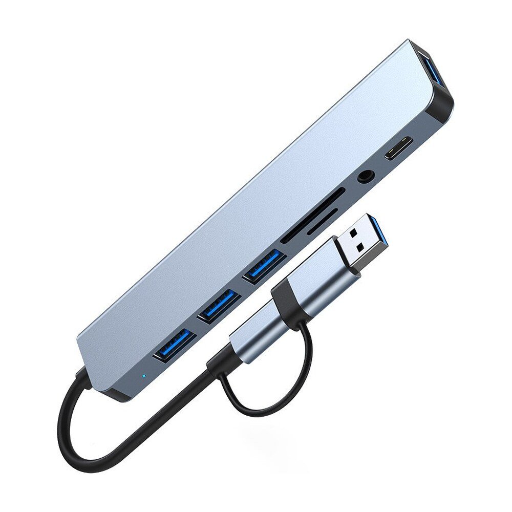 USB-C Docking Station 8-in-1 with TF and SD Card Reader and PD - MR-DOCK-02