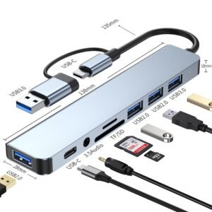 USB-C Docking Station 8-in-1 with TF and SD Card Reader and PD - MR-DOCK-02
