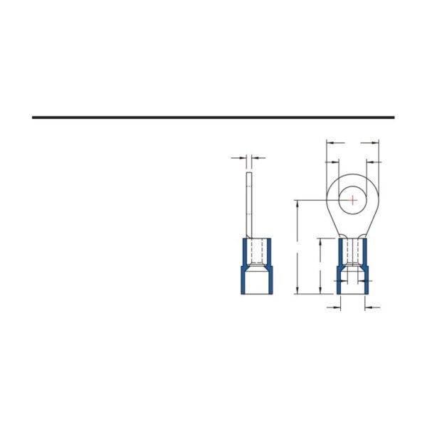 MR-DRNIBS Series — DIN 46234 / 46237 Ring Terminals (PC-insulated (moulded), brazed seam, narrow tongue)