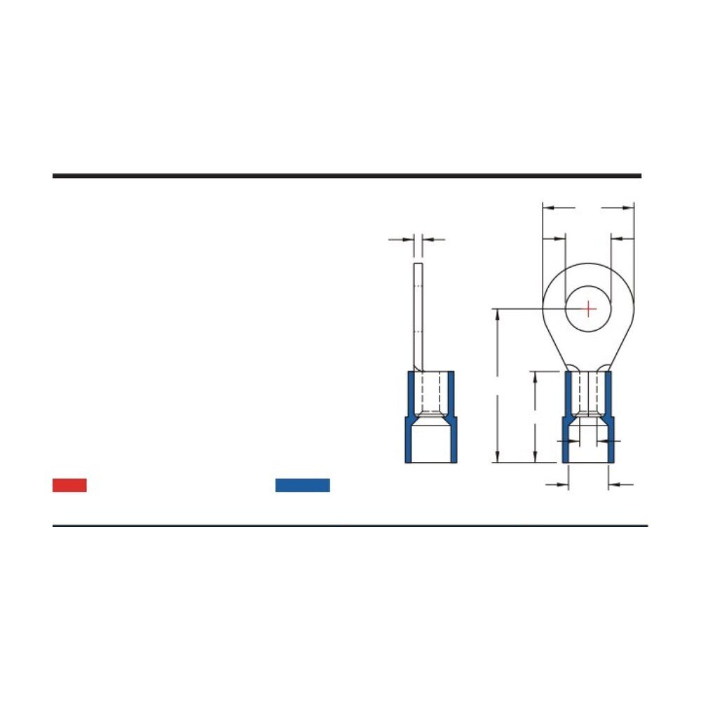 MR-DRNYB Series — DIN 46234 / 46237 Ring Terminals (Nylon-insulated, single crimp, brazed seam)