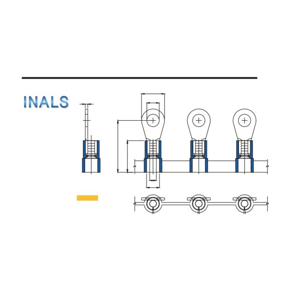 MR-DRNYBS Series — DIN 46234 / 46237 Ring Terminals (Nylon-insulated, single crimp, brazed seam, narrow tongue)