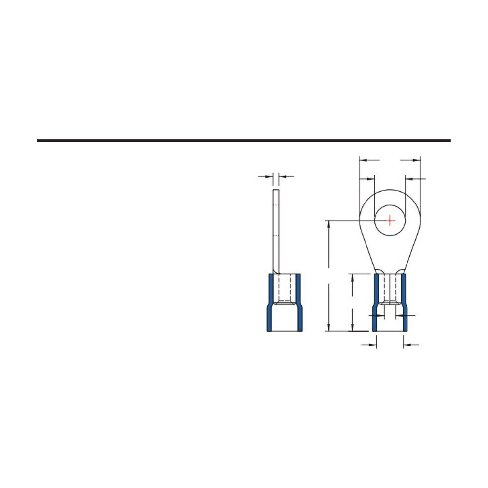 MR-DRVBS Series — DIN 46234 / 46237 Ring Terminals (Vinyl-insulated, single crimp, brazed seam, narrow tongue)