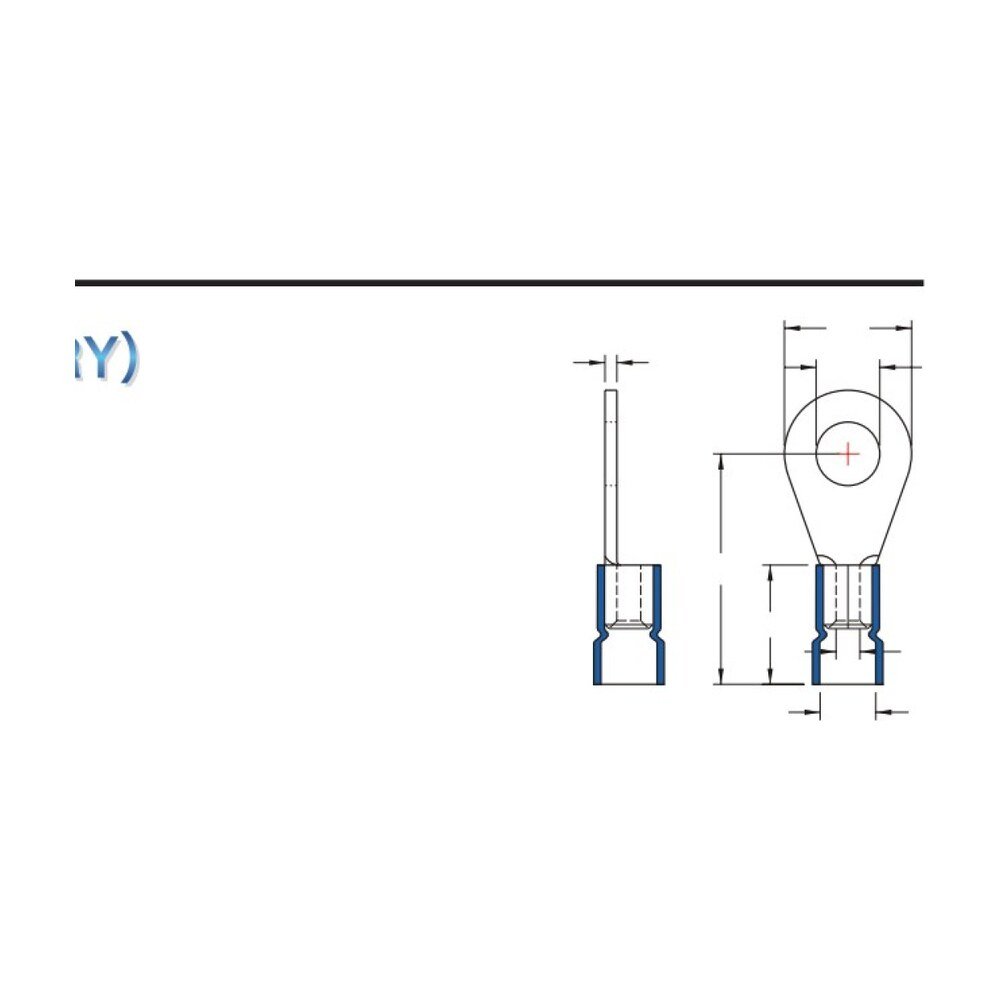 MR-DRVEBS Series — DIN 46234 / 46237 Ring Terminals (Vinyl-insulated (easy entry), single crimp, brazed seam, narrow tongue)