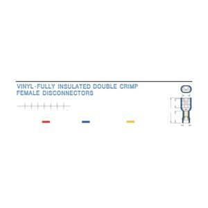 Fully-Insulated Female Disconnectors — dimensioned outline drawing