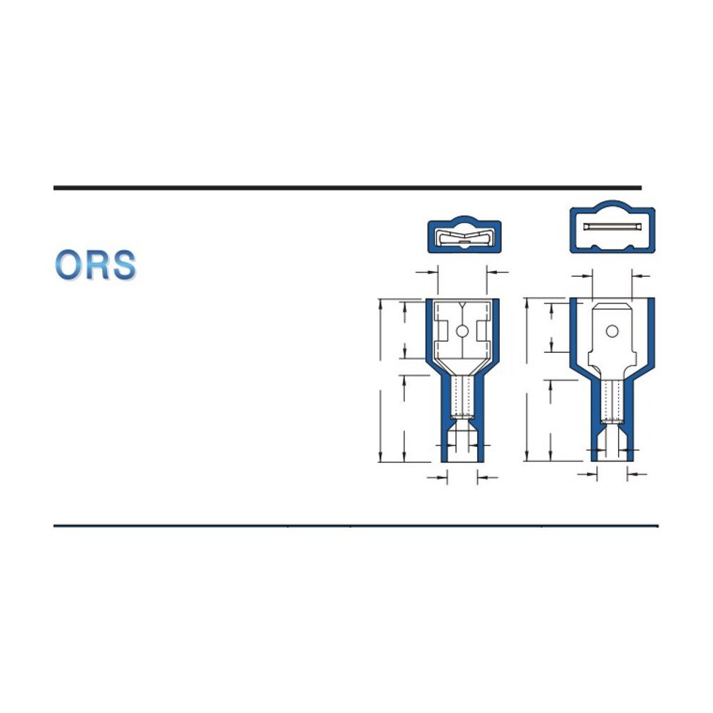 MR-FDFNS Series — Fully-Insulated Female Disconnectors (Non-insulated, butted seam, narrow tongue)