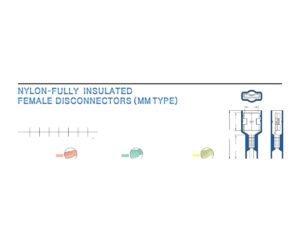 Fully-Insulated Male Disconnectors — dimensioned outline drawing