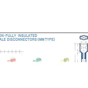 Fully-Insulated Male Disconnectors — dimensioned outline drawing