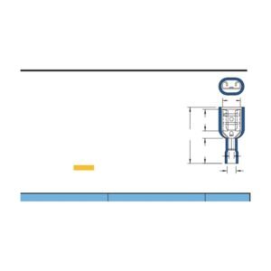 Fully-Insulated Female Disconnectors — dimensioned outline drawing