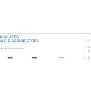 Female Disconnectors — dimensioned outline drawing