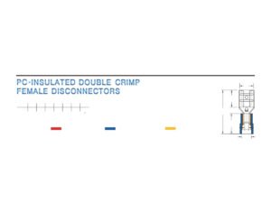 Female Disconnectors — dimensioned outline drawing