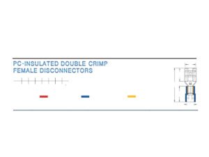 Female Disconnectors — dimensioned outline drawing