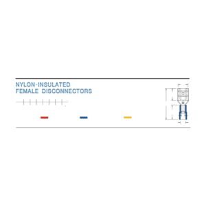 Female Disconnectors — dimensioned outline drawing