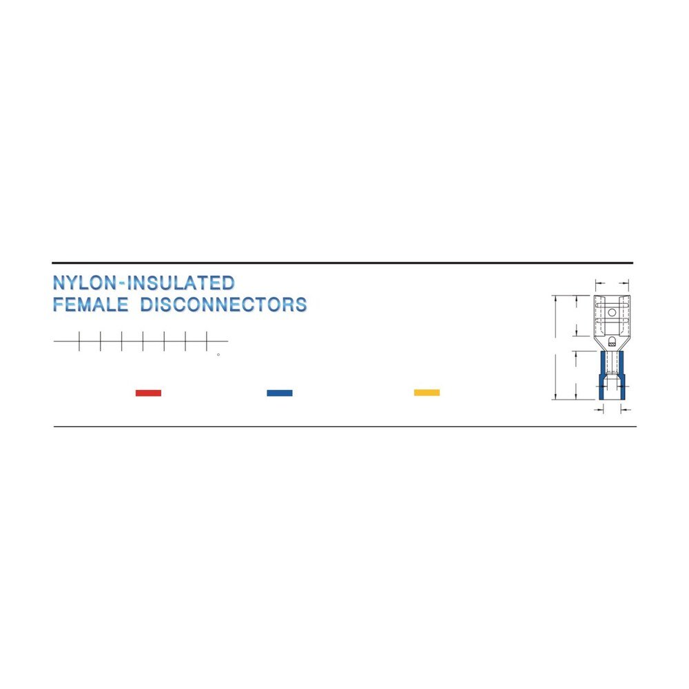 MR-FDNY Series — Female Disconnectors (Nylon-insulated, single crimp)