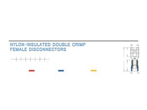 Female Disconnectors — dimensioned outline drawing