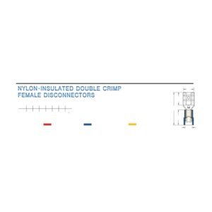 Female Disconnectors — dimensioned outline drawing