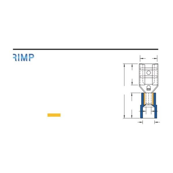 MR-FDNYDX Series — Female Disconnectors (Nylon-insulated, double crimp with short copper sleeve)