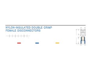 Female Disconnectors — dimensioned outline drawing