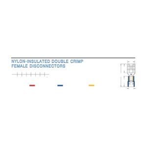 Female Disconnectors — dimensioned outline drawing