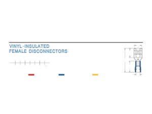 Female Disconnectors — dimensioned outline drawing