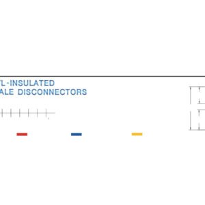 Female Disconnectors — dimensioned outline drawing